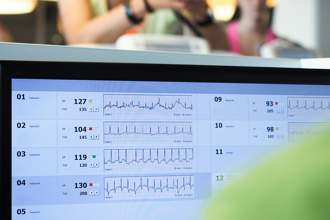 Die Überwachung des Intervalltrainings von Patienten mit Herzschwäche dient der Sicherheit und dokumentiert von Woche zu Woche die Trainingsfortschritte.